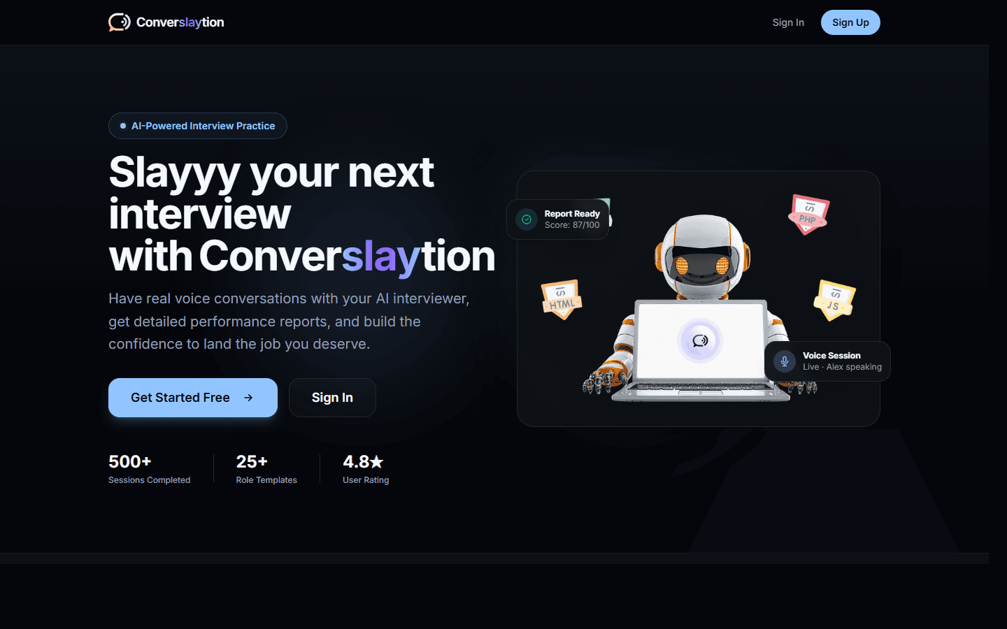 Converslaytion landing page